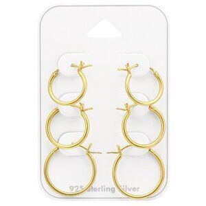 Gold Hoop Earrings Set